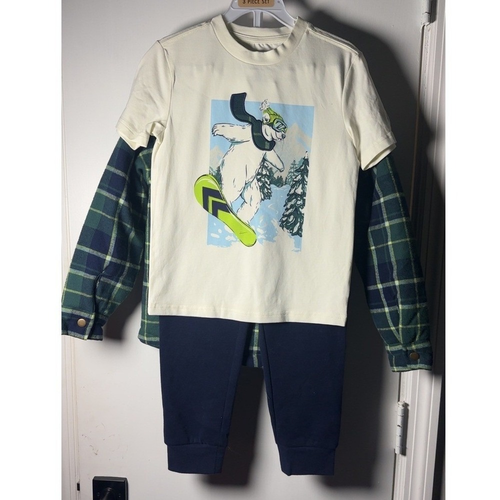 NTW Telluride Clothing Company | 3 Piece Set Plaid Flannel, Tee, Pants | Size 5